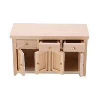 Xiuganpo Mini Armadietto in Betulla per Casa delle Bambole, Squisito Compagno di Famiglia per la Decorazione del Soggiorno, Scala 1:12 (Colore del legno)