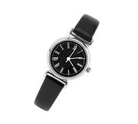 Xiuganpo Mini Orologio da Polso da Donna, Semplice e Alla Moda, con Quadrante Rotondo, Dal Design Raffinato per Varie Occasioni (cintura nera piastra nera)