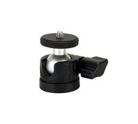 Xiuganpo Mini Testa a Sfera per Treppiede Manopola a Sgancio Rapido Ruotabile a 360° per Luce LED del Telefono della Fotocamera, Supporto Adattatore Universale per Vite da 1/4 di Pollice (BLACK)