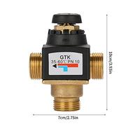 Xiuganpo Miscelatore in Ottone con Filettatura Maschio DN20 con Controllo della Temperatura Integrato, Resa D'Acqua Stabile, Ideale per Sistemi di Acqua Calda Familiari