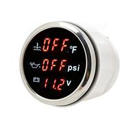 Xiuganpo Misuratore di Pressione di Tensione 52 Mm, Tensione di Manometro Dell'acqua Ad Alta Precisione, 3 in 1, Indicatore del Livello del Carburante in Metallo per Roulotte, Yacht,