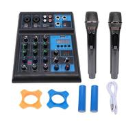 Xiuganpo Mixer Professionale a 4 con Due Microfoni Cordless per Streaming