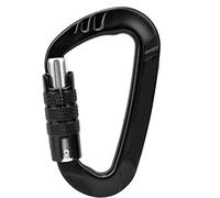 Xiuganpo Moschettone a Forma di D in Alluminio 7075, Accessorio di Sicurezza Leggero per Amache e Altalene, capacità 12KN, /grigio/blu/rosso, 1 Pezzo (BLACK)