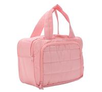 Xiuganpo Necessaire Viaggio Wide Open con Manico, Design Gonfio, per (PINK)