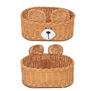 Xiuganpo Orso Intrecciato Rattan -emissioni -emissioni di Box, Manutenzione Senza Sforzo di Robusti Proprietari di Tessuti Decorativi dei Tessuti, Che è a Mano Che è a Casa (Cachi)