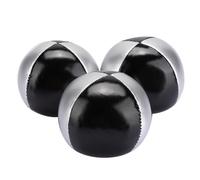 Xiuganpo Palla da Giocoliere, 3 Pezzi in Pelle PU Nera Argento 120 G 6,3 Cm Palla in PU, di abilità Stile Beanbag con Particelle Colloidali Fini EPS per Prestazioni di Gioco per Il Tempo Libero al