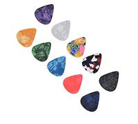 Xiuganpo Plettri per Chitarra Bass Boost Portatili 10 Pezzi Colorati retrò Modello Cielo Stellato Cosmico per Banjo Acustico Ukulele, Plastica, Forma di Cuore D'amore, Regalo per Uomini Donne