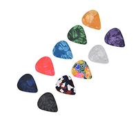 Xiuganpo Plettri per Chitarra Bass Boost Portatili 10 Pezzi Colorati retrò Modello Cielo Stellato Cosmico per Banjo Acustico Ukulele, Plastica, Forma di Cuore D'amore, Regalo per Uomini Donne