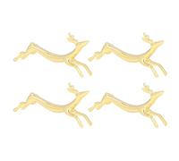 Xiuganpo Poggia Bacchette Dorate Riutilizzabili con Design Animale, 4 Pezzi, Supporto per Cucchiaio a Forma di Cane, Facile da Trasportare, per Ristorante di Casa, Superfici Leviganti (Cerva)