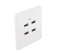 Xiuganpo Presa USB per Protezione da Sovraccarico con Pannello Quadrato, Presa per Caricabatterie per Hotel in Aree Pubbliche di Uffici Domestici