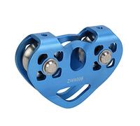Xiuganpo Puleggia Zipline Doppia con Cuscinetti a Sfera Design 30KN Doppia Puleggia da Arrampicata per Funivia Panoramica, Salvataggio Elettrico in Acciaio Inossidabile in Lega di Alluminio (BLUE)