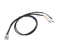 Xiuganpo Pulsante di Accensione per Computer Desktop con Cavo, Durata Meccanica 500.000 Volte, Interruttore Blu/LED, Luce a Punto Singolo, Lega di Alluminio Nichelata (luce led blu)