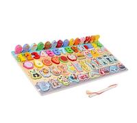 Xiuganpo Puzzle in Legno per Bambini Educativi Colore Brillante Forma di Numero Puzzle Board Giocattolo Didattico per la Prima Educazione Materiale Sicuro (#1)