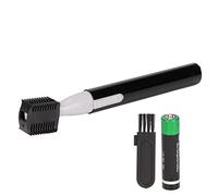Xiuganpo Rasoio Elettrico per Sopracciglia Design Compatto e Portatile per Tagliare i del Viso Testa Mobile per Uso Domestico e in Viaggio (Nero - batteria inclusa (scheda aspirante))