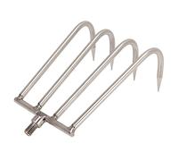 Xiuganpo Rastrello a Mano in Acciaio Inossidabile, Rastrello per Erbacce Acquatico Portatile a 4 Denti per Gli Appassionati di Pesca Lungo i Fiumi (S)