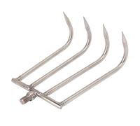 Xiuganpo Rastrello a Mano in Acciaio Inossidabile, Rastrello per Erbacce Acquatico Portatile a 4 Denti per Gli Appassionati di Pesca Lungo i Fiumi (L)