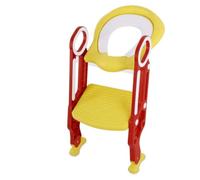 Xiuganpo Scaletta per WC per Bambini di Sicurezza Regolabile per Bambini Piccoli Sedile per Vasino Materiale Duro per Abitudine Alla Toilette Indipendente Blu Verde per Bambina (rosso e giallo)
