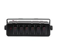 Xiuganpo Scatola Controller Interruttore a Bilanciere 6 Gang 12-24V | ABS e Metallo 3P Luce Rossa Supporto Universale Regolabile Cablaggio Pannello Interruttore a Levetta per Luci Faro per