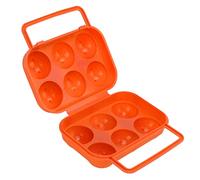 Xiuganpo Scatola di Protezione delle Uova, Nessun Odore Strano di ABS Portatile Resistente 6 Griglia Box Uovo Anti -estrusione Pausa per la Griglia per Gite per i Picnic (ORANGE)