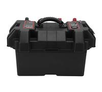 Xiuganpo Scatole Batteria 12V 24V, Centro di Alimentazione Smart Battery Box in Materiale PP con Prese USB per Voltmetro, Ricarica Tester per Batterie Esterno per Barche, Kayak, Canoe