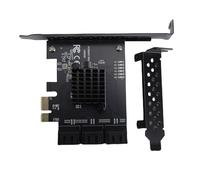 Xiuganpo Scheda di Espansione PCI E 1X, Scheda di Espansione Serial ATA 3.0 con Staffa a Basso Profilo, Integrazione Rapida E Installazione Flessibile, PCIe a 6 Porte da 6 Gbps