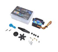 Xiuganpo Servo RC, Servomotore Digitale con Sterzo in Metallo da 35 Kg con Accessori Braccio Blu per 1/10 1/12 RC Crawler Boat Airplane Robotica Costruzione in Lega di Alluminio Fai-da-te