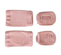 Xiuganpo Set di Calzini con Ginocchiere per Gattonare per Bambini, Protezione Antiscivolo per Imparare a Gattonare e Camminare da 0 a 3 Anni, Cotone e Silicone (M Da 1 a 3 anni)