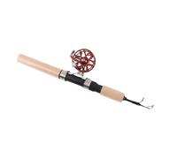 Xiuganpo Set di Canne da Pesca Sul Ghiaccio Combo Portatile Leggero e Durevole per la Pesca Invernale 65 Cm Carbonio EVA Metallo 2 Pezzi (rosso)