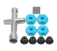 Xiuganpo Set di Chiavi a Croce con Adattatore Esagonale per Ruota in Lega di Alluminio da 12 Mm, Adattatore Esagonale con Spessore 5 Mm per Auto RC 1/10 (BLUE)