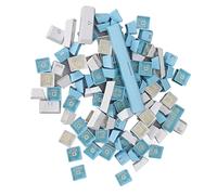 Xiuganpo Set di Copritasti Ergonomici Bicolore, Migliora L'effetto RGB, Copritasti con 104 Tasti Retroilluminati Rosa Pudding per il Gioco (Blu Bianco)