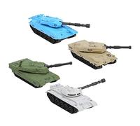 Xiuganpo Set di Giocattoli Modello di Carro Armato Decorativo, Mini Veicoli Militari con Tamburo Regolabile, Carri Armati in Lega da 4 Pezzi per Bambini di età Superiore a 3 Anni, Idea (lega)