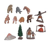 Xiuganpo Set di Giocattoli per Uomo Primitivo 12 Pezzi di Figurine Storiche per Bambini, Set da Gioco in Materiale PVC per L'apprendimento della Conoscenza Storica (dodici semi)