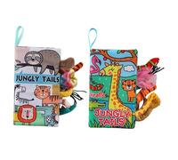 Xiuganpo Set di Libri di Stoffa per Animali per Bambini Giocattolo Puzzle Morbido di Procione Giraffa per attività di Apprendimento Domestico 2 Pezzi