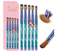 Xiuganpo Set di Pennelli per Nail Art con Paillettes Blu, 5 Pezzi Utensili | Pennelli di precisione per rivestimento in gel, penna a punti, strumenti per i dettagli, per unghie in cristallo acrilico