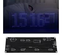 Xiuganpo Set Orologio Fai-da-te, Orologio a Griglia LED Resistente con Display della Temperatura per Uso Domestico, Materiale Acrilico