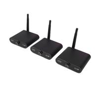 Xiuganpo Set Ricevitore Trasmettitore Wireless da 2,4 GHz, Kit Adattatore Stereo HiFi a Lungo Raggio da 100 M con Prestazioni di Penetrazione della Parete per TV PC Altoparlante Proiettore