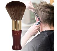 Xiuganpo Spazzola Barba per Capelli Strumento Morbido per la Pulizia del Barbiere Parrucchiere con Manico Curvo, Scena Applicabile Al Taglio dei Capelli (Rosso marrone)