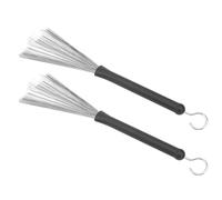 Xiuganpo Spazzola per Batteria Jazz Filo in Acciaio Inossidabile Retrattile per Percussioni 2 Pezzi Adatta per Batterista Gomma Nera
