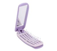 Xiuganpo Spazzola per Capelli Pieghevole, Mini Spazzola per Capelli Viaggio Autopulente con Pettine Staccabile e Specchio per Donna e Ragazza, Tasca per Borsa, Piccola per Pieghevole Compatta (PURPLE)