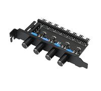 Xiuganpo Splitter Ventola PC a 4 Pulsanti, 8, Interfaccia a 4 Pin, Controller di velocità del Telaio CPU HDD VGA PWM, Adatto per di Raffreddamento Ad Acqua del Computer PC
