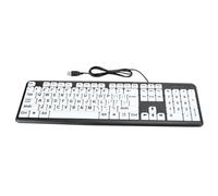 Xiuganpo Tastiera Nera per Anziani con Stampa di Grandi Dimensioni, Cablata Tramite USB, in Materiale ABS Resistente e 104 Tasti per un Facile Plug-and-play (BLACK)
