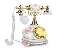 Xiuganpo Telefono Antico con Cornetta Vintage a Disco Rotante per Arredamento di Telefono retrò in Stile Country in Resina per Soggiorno