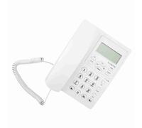 Xiuganpo Telefono con Cordoncino con Segreteria Telefonica, Data in Tempo Reale Trasparente Telefono Audio con Cavo con Altoparlante per Uffici per Case (WHITE)