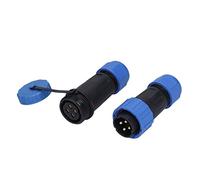 Xiuganpo Terminale di Accoppiamento Maschio e Femmina Impermeabile IP68, Facile Installazione per Allarmi e Ponti, Apparecchiature Elettroniche PPS Gold (4 perni)