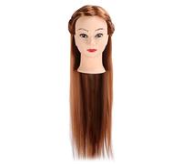 Xiuganpo Testa di Manichino per Parrucchiere Testa di Manichino per Formazione per Trecce di Capelli Castano Chiaro di Alta qualità per Studenti di Scuole di Bellezza o Chiunque Voglia Esercitarsi
