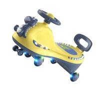 Xiuganpo Wiggle Auto Giocattolo Universale da Cavalcare con Luce Musicale Silenziosa per Bambini Divertimento All'aria Aperta in Plastica 1 unità (YELLOW)