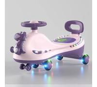 Xiuganpo Wiggle Auto Giocattolo Universale da Cavalcare con Luce Musicale Silenziosa per Bambini Divertimento All'aria Aperta in Plastica 1 unità (PINK)