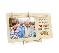 XiuGlimpse Cornice per Nonni in Legno con Design Classico - Cornice Foto da Tavolo Elegante, Ricordo Familiare per la Casa o Ufficio, Regalo Apprezzato per Anniversario o Compleanno