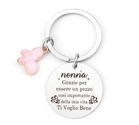XiuGlimpse Regalo Nonna Portachiavi per Nonna, Idee Regalo per Natale, Compleanno, Pensione e Ringraziamento, Portachiavi con Design per Nonni e Famiglia