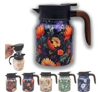 XIUHU Doresty Teiera Termica, Raidley Vintage Floral Pattern, Built-In Infuser, Stainless Steel, 800ml, Arancio